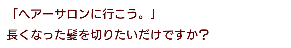 「ヘアーサロンに行こう。」長くなった髪を切りたいだけですか？